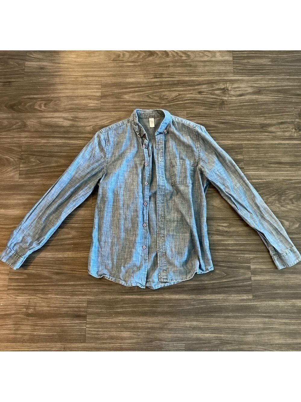 Alternative Apparel Chambray Men’s Button Down Long Sleeve